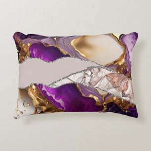 Lila Gold Luxus Elegantes Design Flüssigkeitstextu Dekokissen