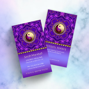 Lila-Gold-Mandala - Ruhige Balance Holistisch Visitenkarte