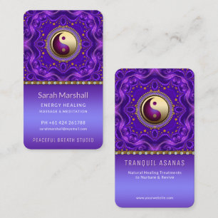 Lila Gold Mandala Ruhige Balance Visitenkarte
