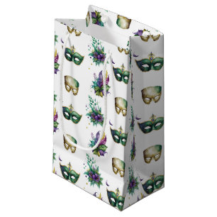 LILA GOLD MARDI GRAS MASKS FEATHERS KLEINE GESCHENKTÜTE