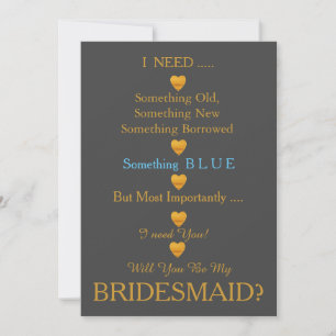 Lila & Gold mit Herz werden Sie meine Bridesmaid s Einladung