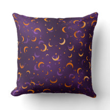 Lila Gold Mond & Sterne Baumwoll-Halloween 