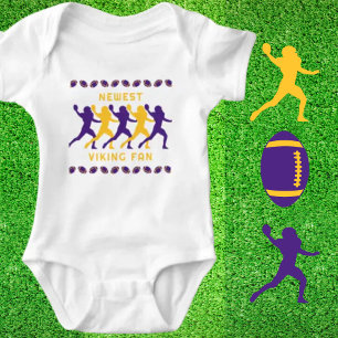 Lila Gold Newest Viking Fan Football Player Baby Strampler