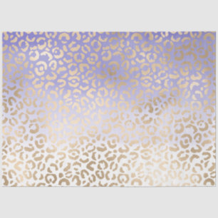 Lila Gold Ombre Leopard Print Seidenpapier