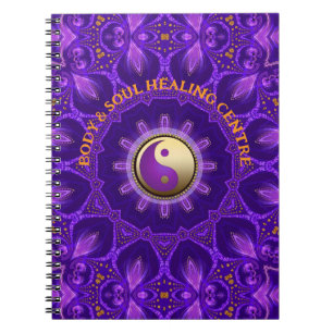 Lila Gold Pink Energy Healing Mandala Notizblock