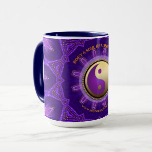 Lila Gold Pink Energy Healing Mandala Tasse