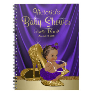 Lila Gold Princess Baby Showbook Notizblock