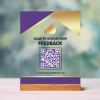 Lila Gold QR-Code Kundenfeedback Bewertung
