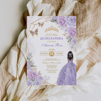 Lila Gold Quinceñera Brown Skin Butterfly Party