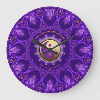 Lila Gold Rosa Energie-Heilungs-Mandala Große Wanduhr