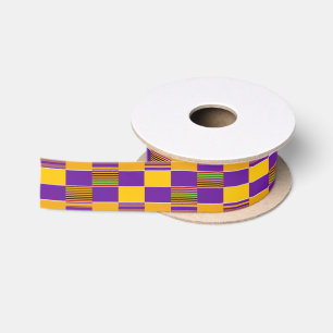 Lila Gold Royal K88 African Kente 1,5 Zoll Multifu Satinband