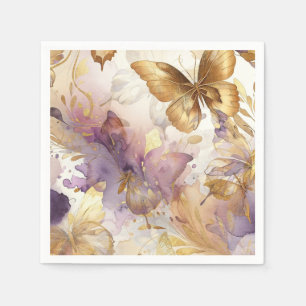 Lila & Gold Schmetterlingskleidung Fantasy Sweet 1 Serviette
