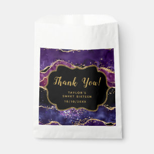 Lila Gold Sequins Agate 16 . Geburtstag Vielen Dan Geschenktütchen