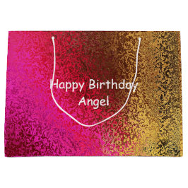 Lila & Gold Shade Happy Geburtstagsname Große Geschenktüte