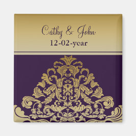 lila Gold Speichern Sie den Datums-Magneten Magnet