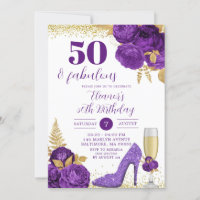 Lila Gold Stiletto Champagne Erwachsene Geburtstag