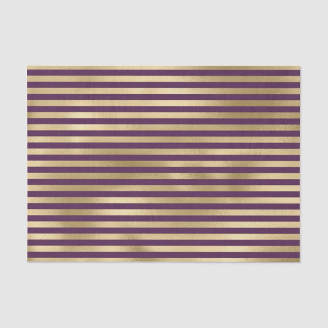 LILA- & GOLD-STRIPE-MUSTER SEIDENPAPIER (Vorderseite)