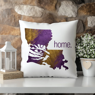 Lila Gold Tiger Eye Louisiana Staat Kissen