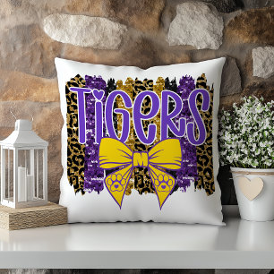 Lila Gold Tiger Football Louisiana Kissen
