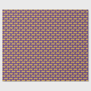 Lila & Gold Tiger Print Wrapper   LSU Geschenkpapier