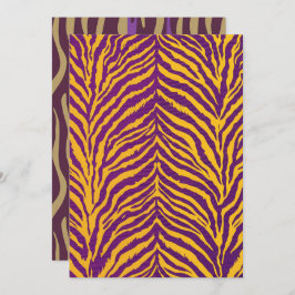 Lila- & Gold Tiger Stripes Scrapbook Einladung