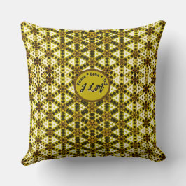 Lila Gold Trellis Musterinitials Kissen
