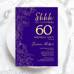Lila Gold Überraschung 60. Geburtstag Einladung<br><div class="desc">Lila Gold Überraschung 60. Geburtstag Einladung. Minimalistisches modernes feminines Design mit botanischen Akzenten und Typografie-Script-Schriftart. Einfache florale Einladungskarte perfekt für eine stilvolle weibliche Überraschung am Tag.</div>