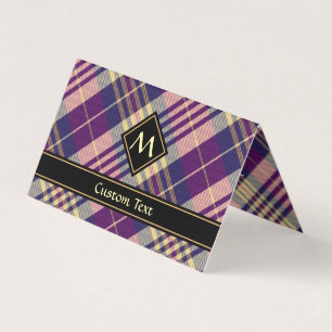 Lila, Gold und Blau Tartan Visitenkarten