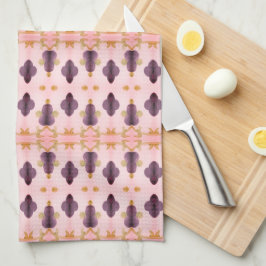 Lila Gold und Pinsel Geschirrtuch