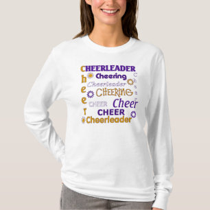 Lila, Gold und weißer Cheerleader-T - Shirt