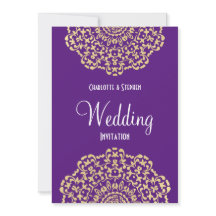 Lila Gold Vintag Inspiriert Spitzenklasse Hochzeit