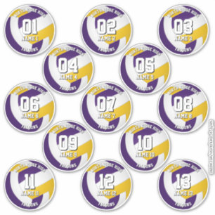 lila gold Volleyball-Mannschaftsaufkleber 13 Athle Aufkleber