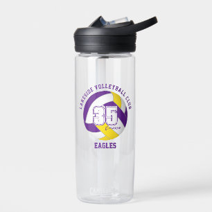 lila Gold-Volleyball-Team: Jungs nennen Trinkflasche