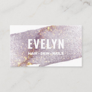 Lila Gold Watercolor Shimmer Business Card Visitenkarte