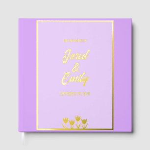 Lila Gold Wedding Foil Gästebuch