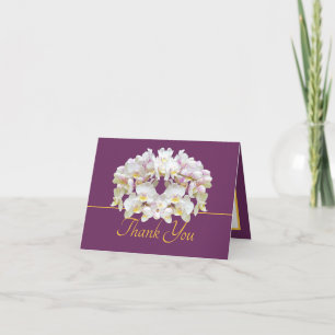 Lila Gold White Orchids Chic Bouquet Vielen Dank Karte