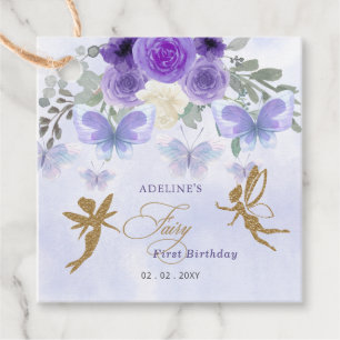 Lila Goldbarren Fairy First Geburtstag Geschenkanhänger