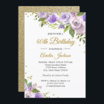 Lila Goldbarsch-Bläserladen zum 40. Geburtstag Einladung<br><div class="desc">Hübscher Blumenladen zum Geburtstag im Kleinen Bayleigh Store!</div>