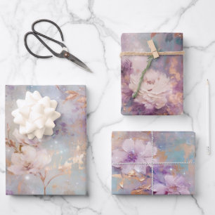 Lila Goldblume Geschenkpapier Set