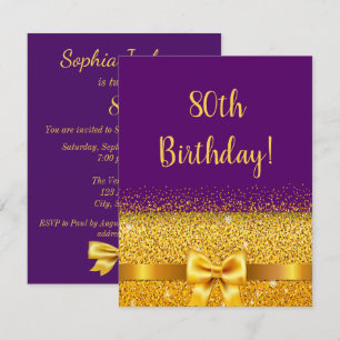 lila Goldbogen aus dem 80. Jubiläum Einladung