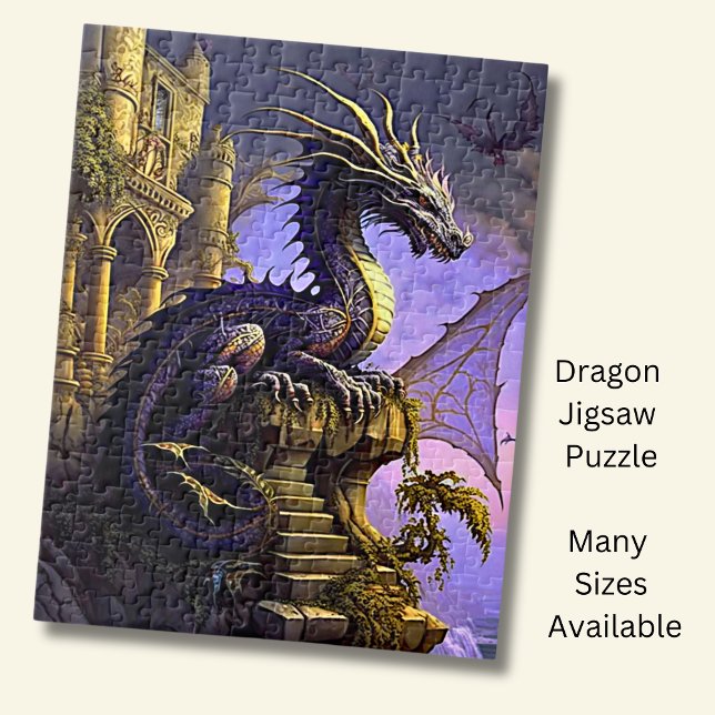 Lila Golddrache auf Burg Puzzle (Von Creator hochgeladen)