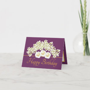 Lila Goldene Bouquet Orchids Rose Gerne zum Geburt Karte