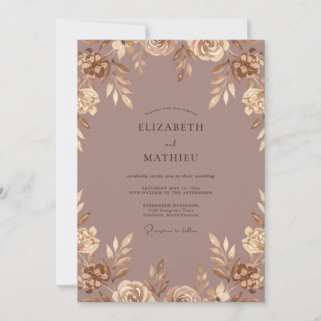 Lila Goldene Hochzeit Einladung (Vorderseite)