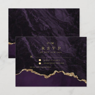Lila Goldene Hochzeit RSVP Karte