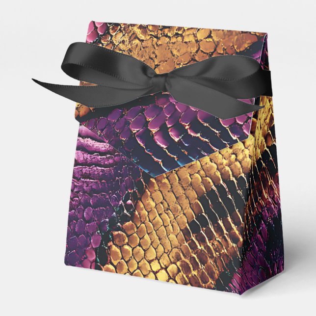 Lila, goldene und blaue Schlangenhaut Geschenkschachtel (Vorderseite)
