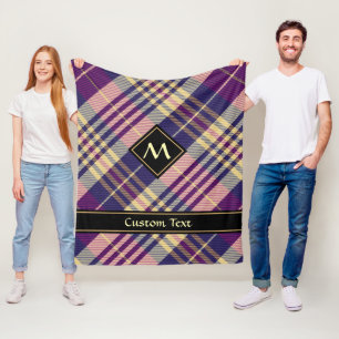 Lila, goldener und blauer Tartan Fleecedecke