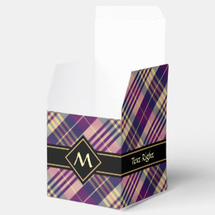 Lila, goldener und blauer Tartan Geschenkschachtel