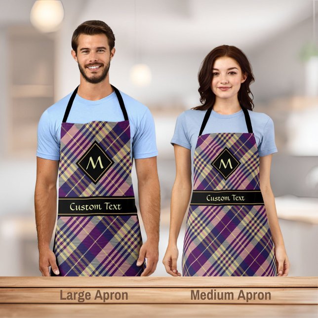 Lila, goldener und blauer Tartan Schürze (Von Creator hochgeladen)