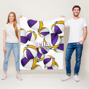 lila goldenes Basketballteam färbt Sportdekor Fleecedecke