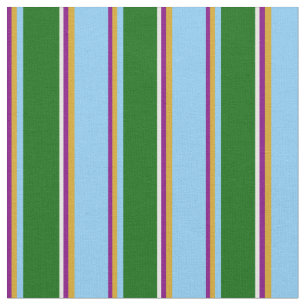 Lila, Goldenrod, Light Sky Blue, Green & White Stoff